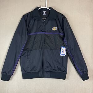 UNK NBA Los Angeles Lakers Jacket Mens M‎ Black Full Zip Athletic Embroidered